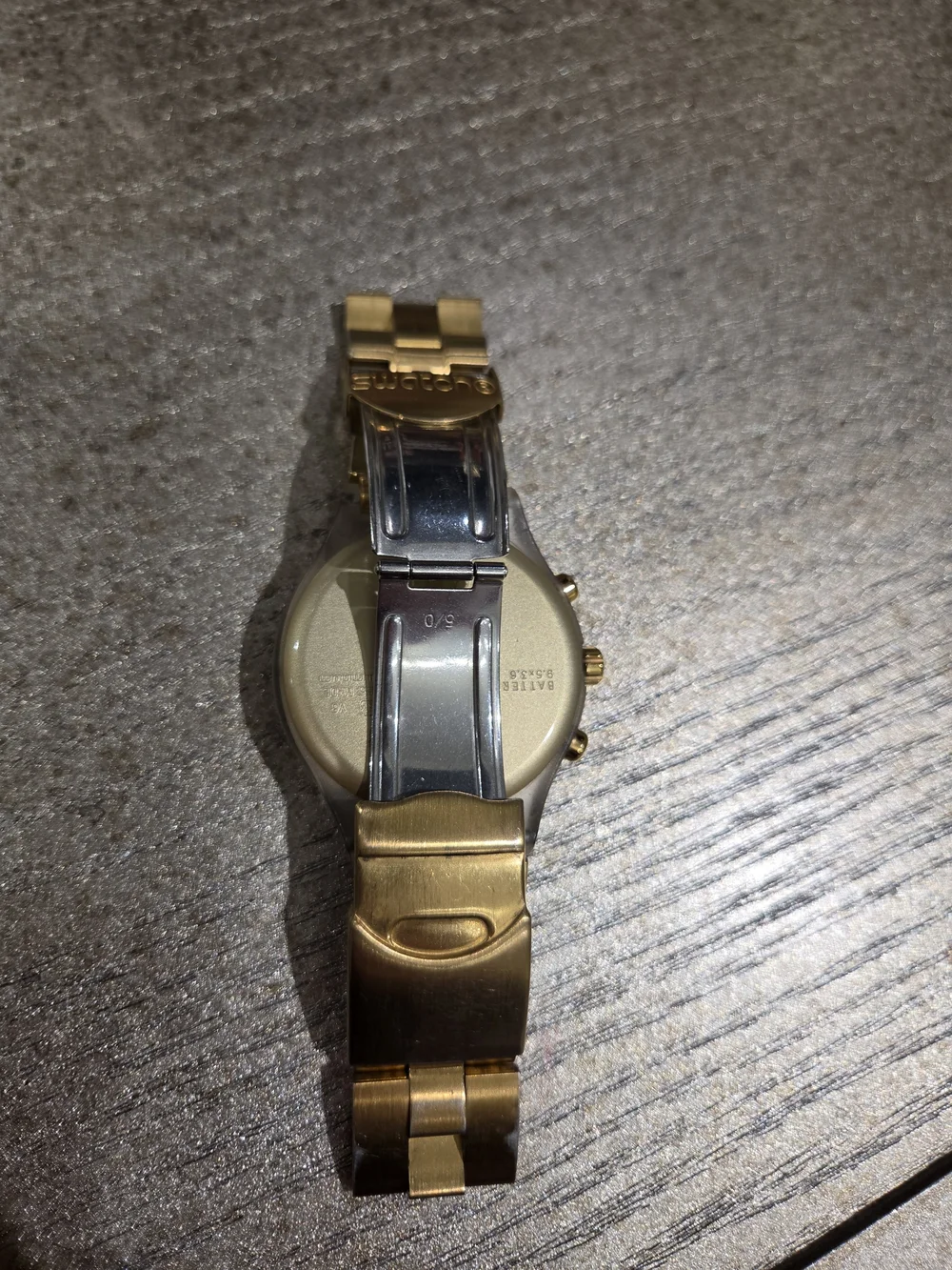 Swatch Irony Diaphane Chronograph “Full-Blooded Gold,” reference SVCK4032G